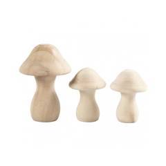 Set di funghi in legno - 3 pezzi