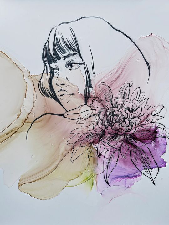 Set di inchiostri KAMENSKAYA 'GIRLS AND FLOWERS'