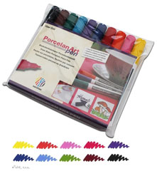 Set di marcatori per porcellana 10 pz - astuccio di plastica