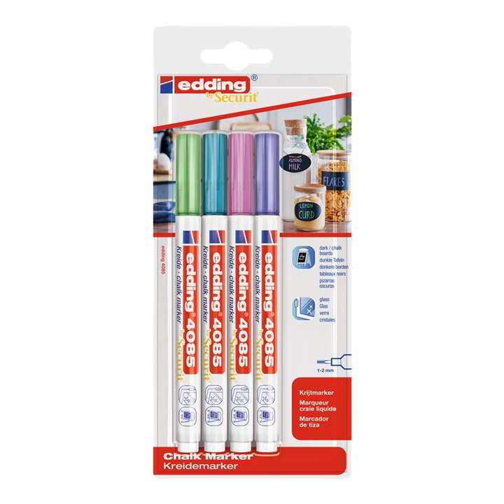 Set di pennarelli a gesso EDDING 4085 tonalità metalliche