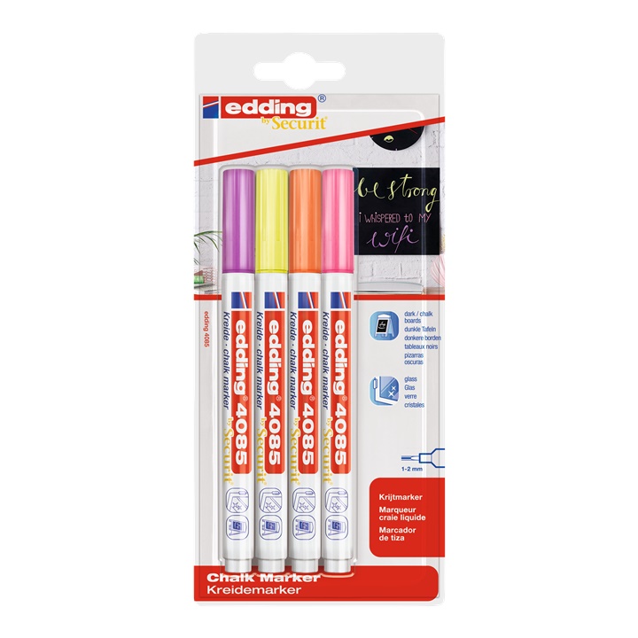 Set di pennarelli a gesso EDDING 4085 tonalità neon