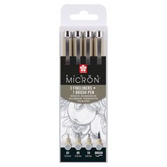 Set di penne tecniche Sakura Pigma Micron 3 fineliners a brush pen | tonalità di grigio