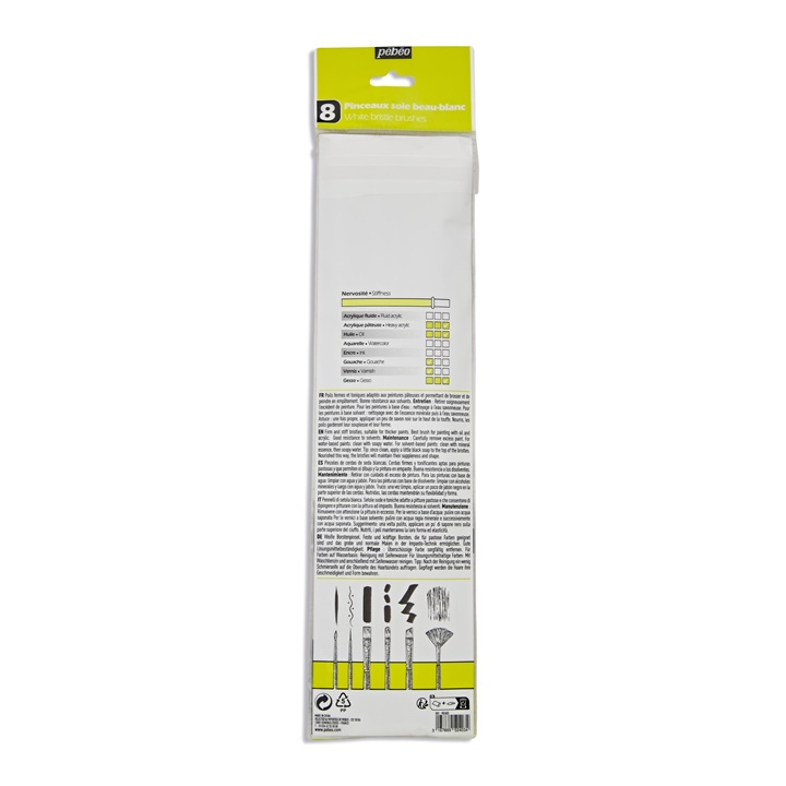 Set di pennelli per acrilico e olio PEBEO 8 pz.