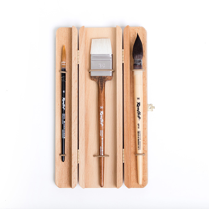 Set di pennelli per dipingere Roubloff in una scatola di legno - 3 pezzi