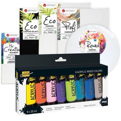 Set grande di mini tele e set di colori acrilici Solo Goya