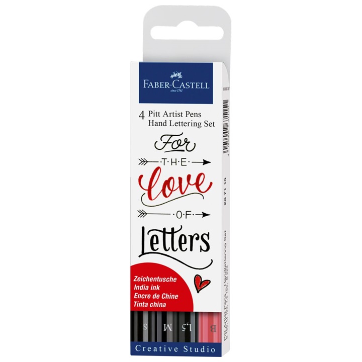 Set pennarelli artistici PITT Lettering a mano Love - 4 pz