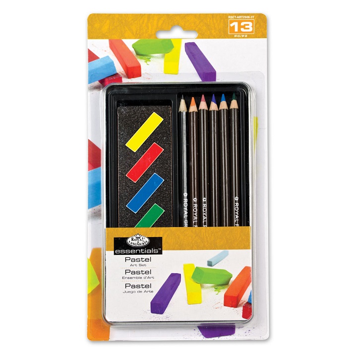 Set per disegno - matite colorate e pastelli Essentials nella scatola di metallo - 13 pezzi