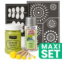Set per il rinnovo dei mobili con vernice spray argento - Verde giallastro