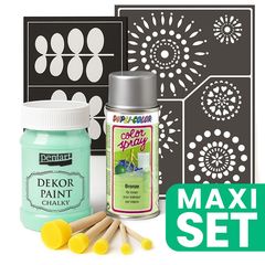 Set per il rinnovo dei mobili con vernice spray argento - Verde menta