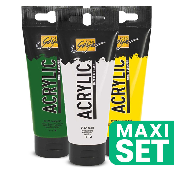 Solo Goya Set di colori acrilici 3x100 ml - Miscela il tuo verde