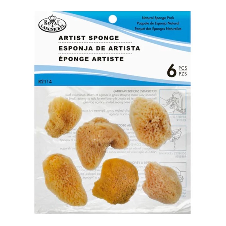 Spugne marine naturali piccole Royal e Langnickel 6 pz.