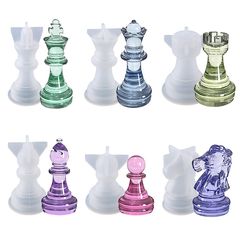 Stampo in silicone per colata - Pezzi di scacchi - set da 6 pezzi