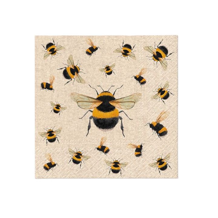 Tovaglioli a decoupage - Dancing Bees  - 1 pezzo Tovaglioli a decoupage - Dancing Bees  - 1 pezzo