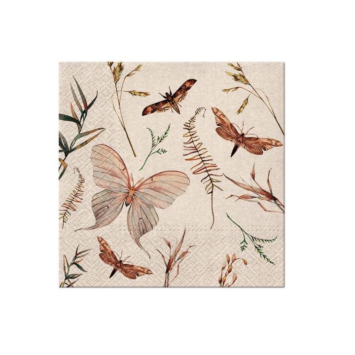Tovaglioli a decoupage - Moths  - 1 pezzo Tovaglioli a decoupage - Moths  - 1 pezzo