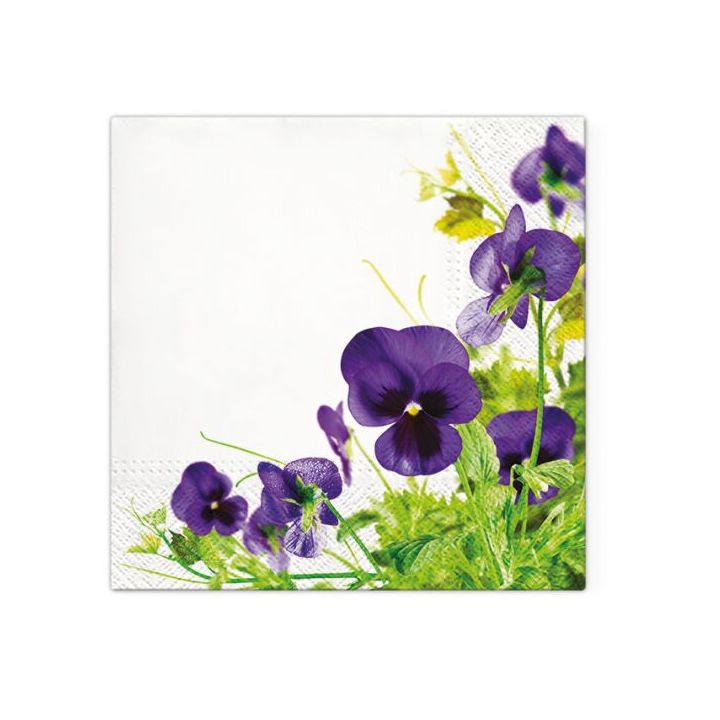 Tovaglioli a decoupage - Pansies Frame  - 1 pezzo Tovaglioli a decoupage - Pansies Frame  - 1 pezzo
