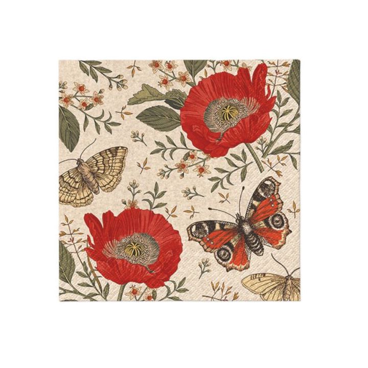 Tovaglioli a decoupage - Passing Butterflies  - 1 pezzo Tovaglioli a decoupage - Passing Butterflies  - 1 pezzo