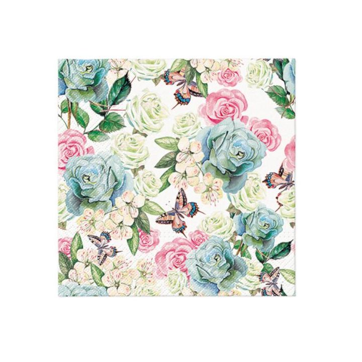 Tovaglioli a decoupage - Powder Garden  - 1 pezzo Tovaglioli a decoupage - Powder Garden  - 1 pezzo