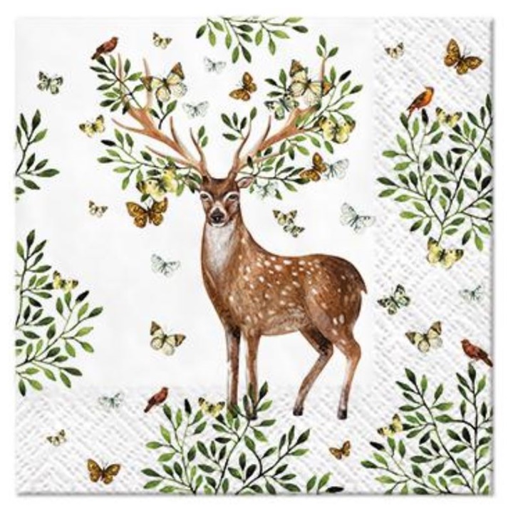 Tovaglioli per decoupage cocktail Forest Antlers - 1 pz