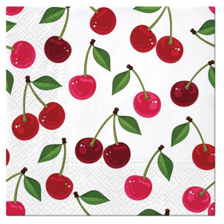 Tovaglioli per decoupage Motivo Ciliegie - 1 pz (tovaglioli)