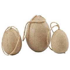 Uova di cartapesta fatte a mano con canapa - set