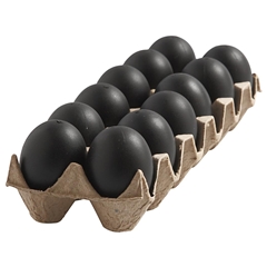 Uova di plastica nere - 12 pezzi / 6 cm