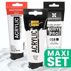 Vantaggioso set di 3 vernici acriliche bianche