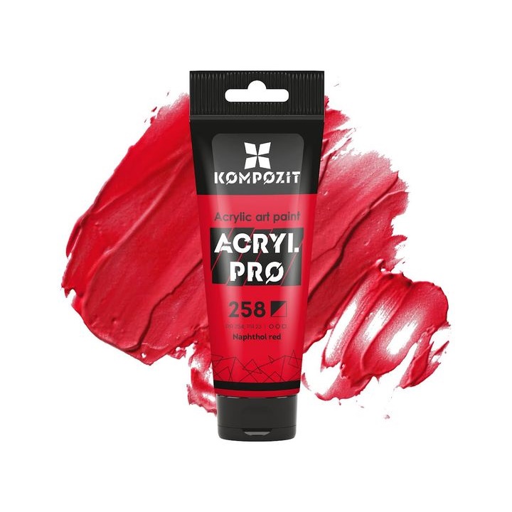 Vernice acrilica ACRYL PRO ART Composite 75 ml | 258 naphthol red